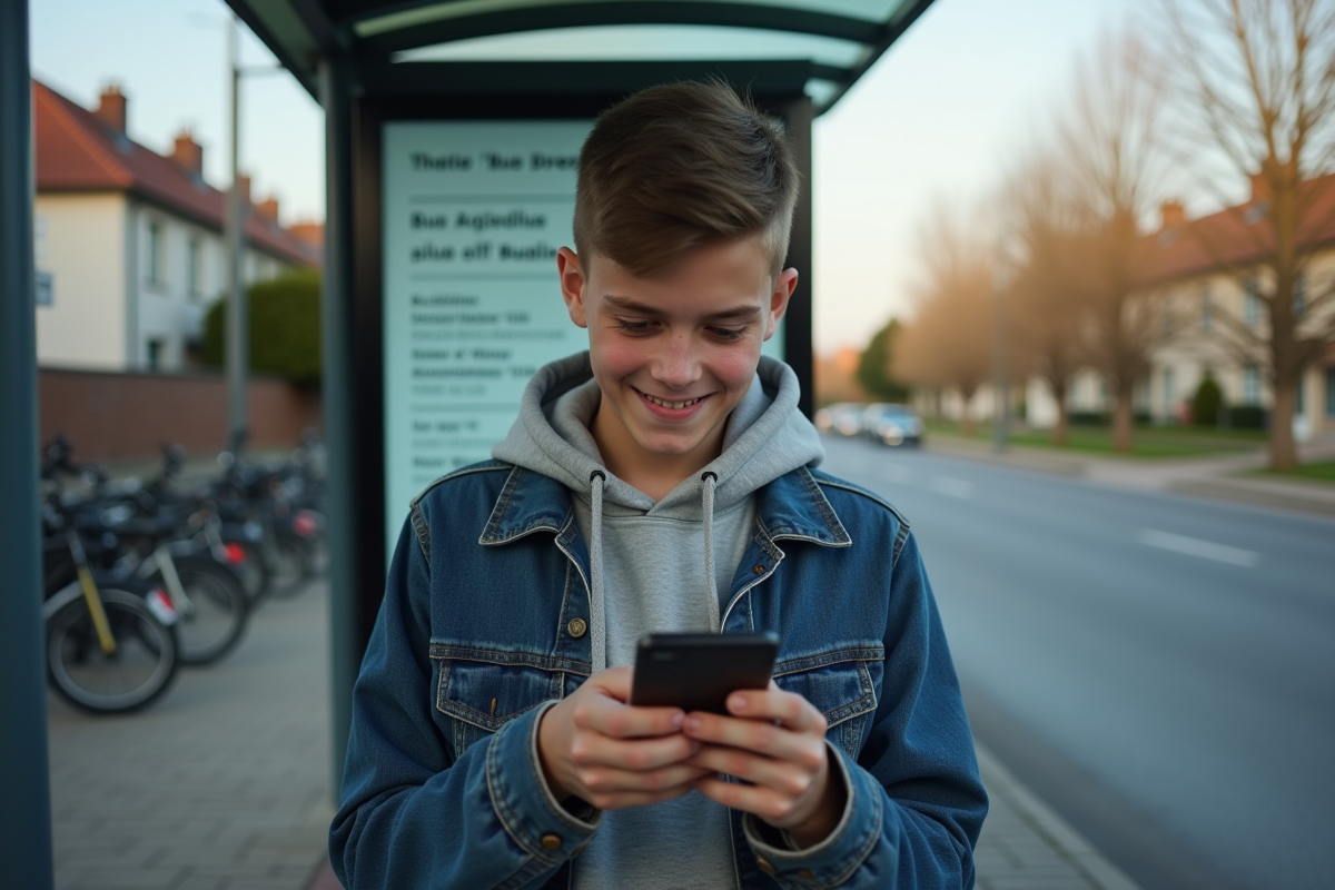 Adolescent faisant un test de vitesse internet à l