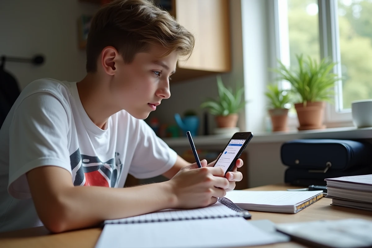 Adolescent consultant le support Valorant sur smartphone pour retrouver ses achats manquants
