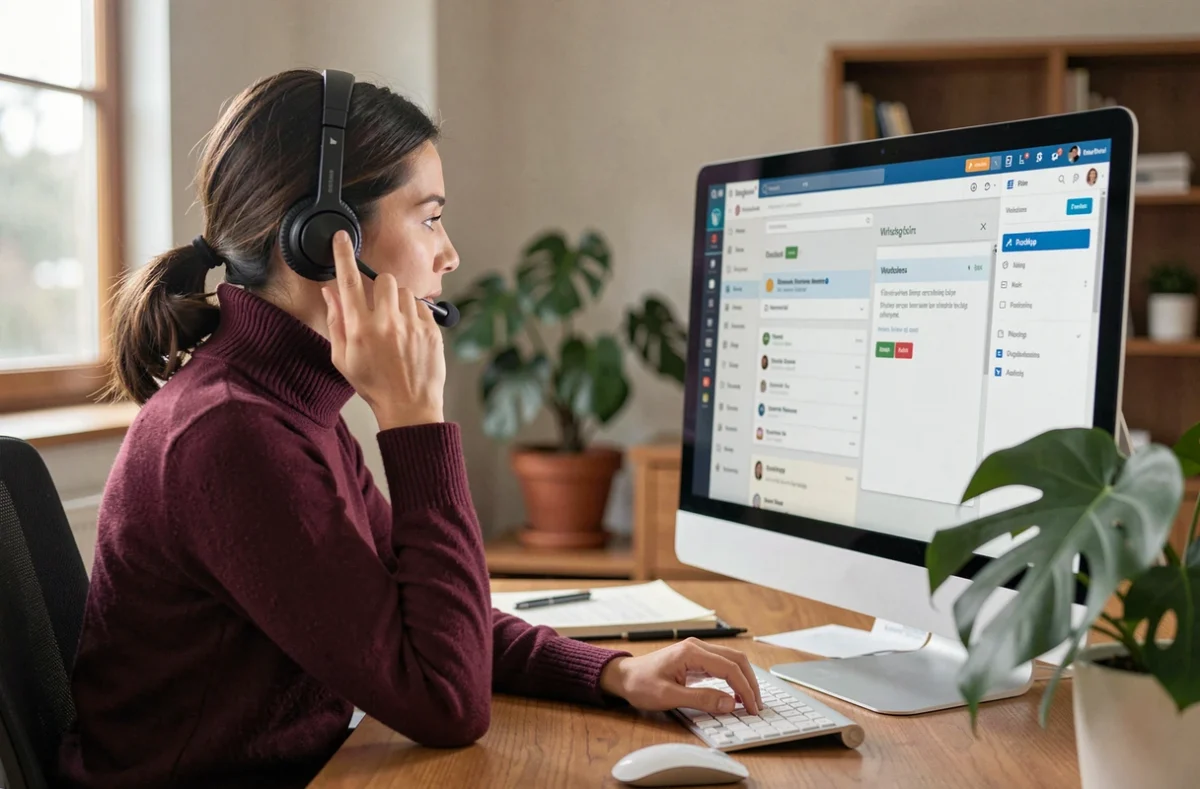 Chef de projet de l'agence Evvi gérant un site WordPress depuis son bureau en Normandie