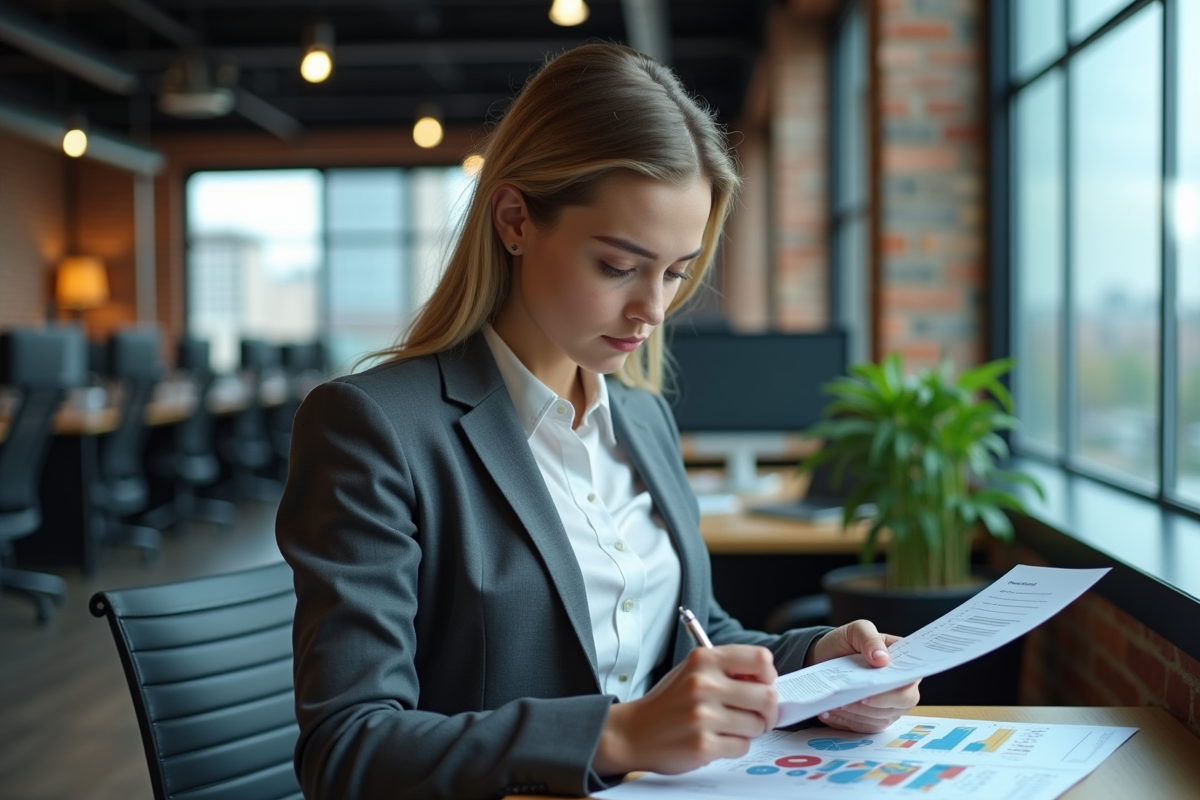 Jeune analyste cybersécurité examinant des rapports